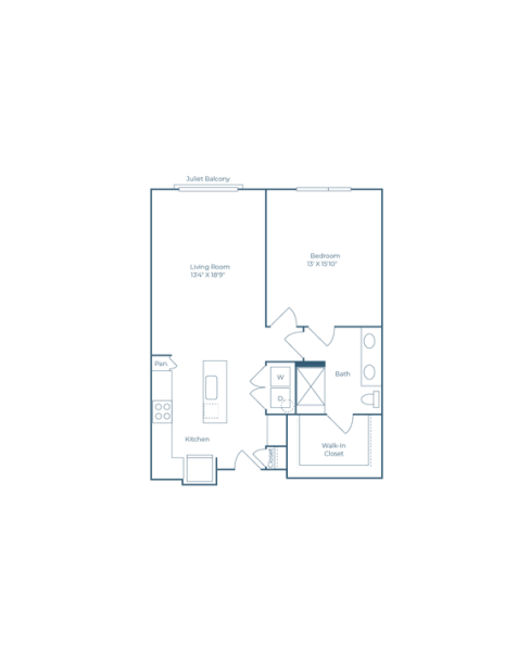 Ramble and Rose Floor Plan 1 Bedroom 1 Bath 1 Bed 1 Bath 864 sqft